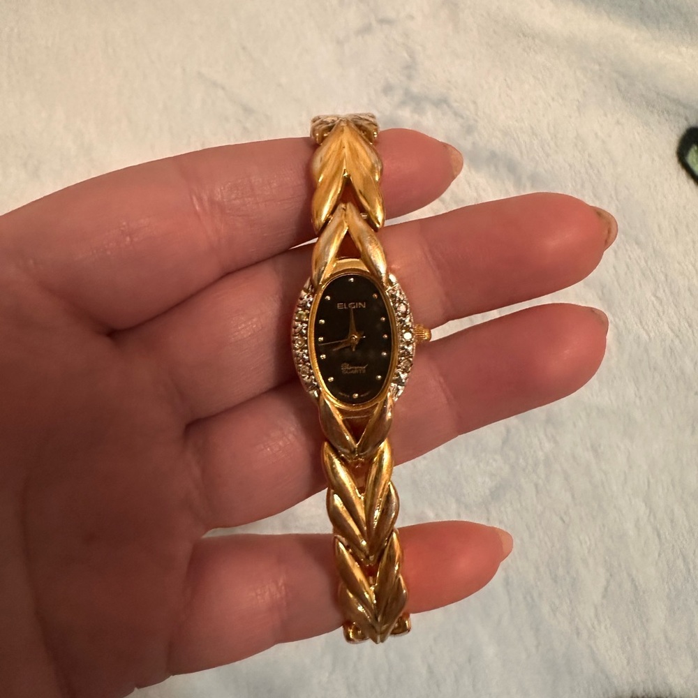 Elgin Gold and Black Women's Watch